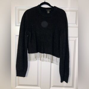 House of Harlow rhinestone fringe sweater